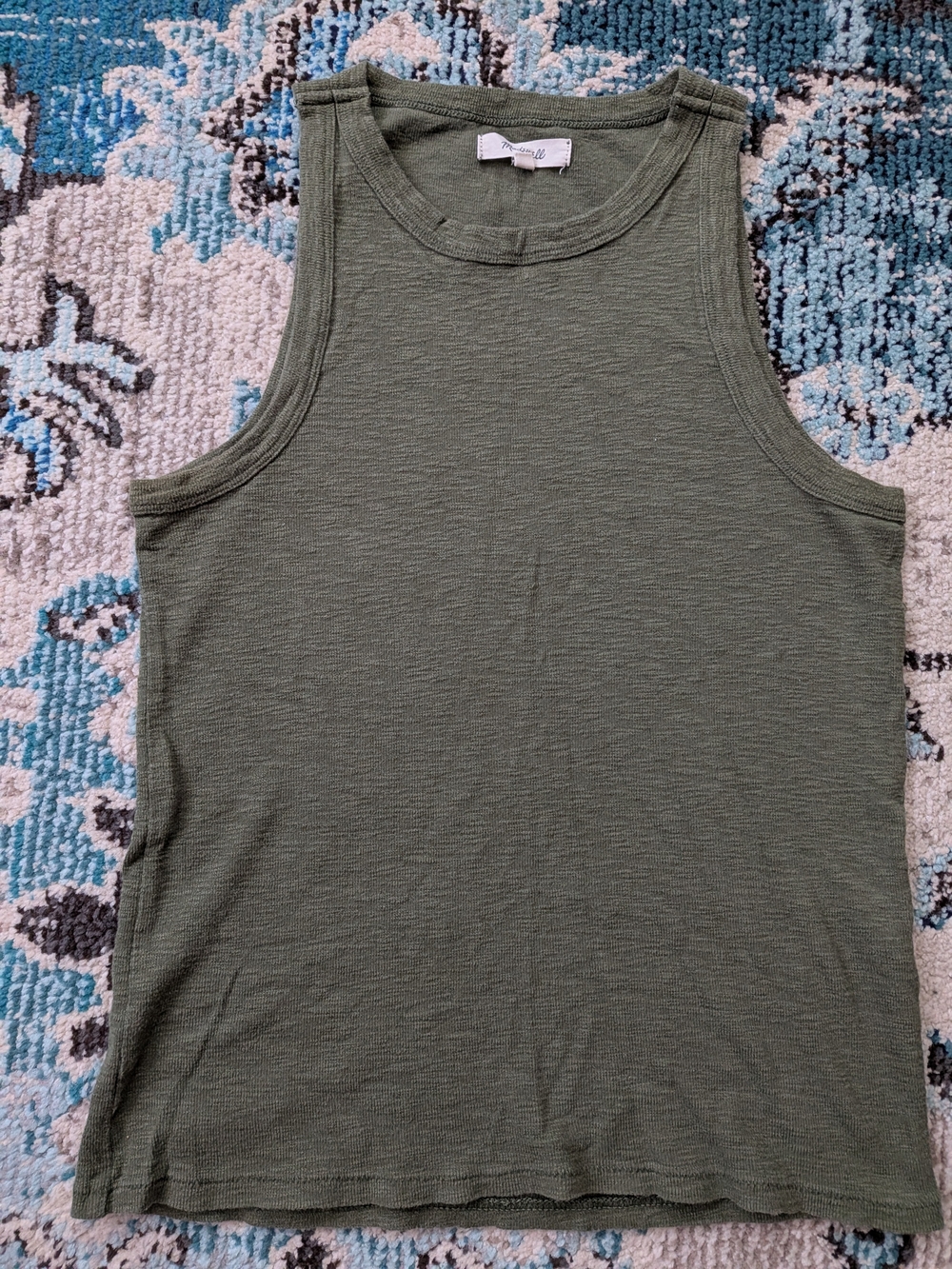 Madewell Men's Olive Green Ribbed Tank Top